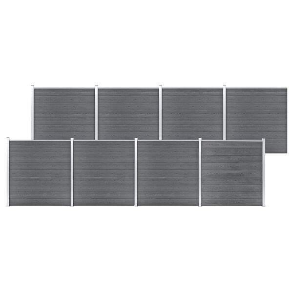 vidaXL Garden Fence WPC 547.6"x73.2" Gray