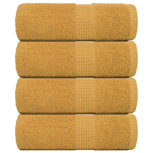 vidaXL Soap Towel Set of 4 Gold 100% cotton 12 x 12 in Soap Towel