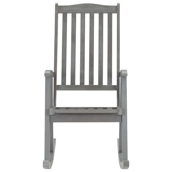 vidaXL Wooden Rocking Chair Grey Solid Acacia wood Large Rocking Chair
