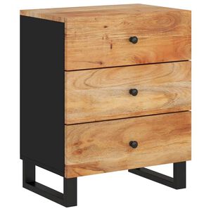 vidaXL Bedside Cabinet Natural Solid acacia wood, metal