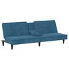 vidaXL Sofa Bed Light Gray Velvet (100% polyester), Plywood, Plastic Large
