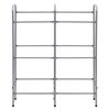 vidaXL Storage Shelf for 6 Crates Silver 37.8x13.0x45.7" Steel