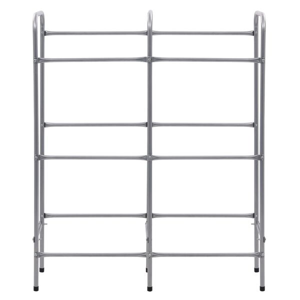 vidaXL Storage Shelf for 6 Crates Silver 37.8x13.0x45.7" Steel