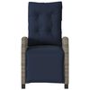 vidaXL Reclining Garden Chair Grey PE rattan Standard