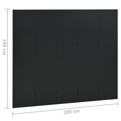 Dimensioned image of a black perforated panel wall showing 180 cm height and 200 cm width
