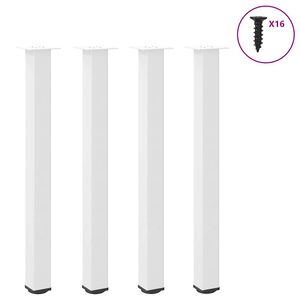 vidaXL Coffee Table Leg White Powder-Coated Steel Extra Tall