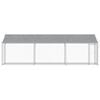 vidaXL Dog Cage Grey Galvanized Steel 19.7 x 6.6 x 6.6 ft Durable