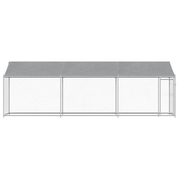 vidaXL Dog Cage Grey Galvanized Steel 19.7 x 6.6 x 6.6 ft Durable