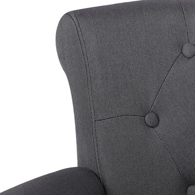 vidaXL French Chairs 2 pcs with Armrest Gray Fabric