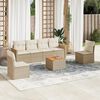 vidaXL Garden Sofa Set Beige Poly Rattan Large Modular Garden Sofa Set