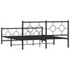 vidaXL Bed Frame Black Steel Queen Bed Frame Rectangular Industrial