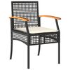 vidaXL Garden Dining Set Black PE Rattan Medium UV-resistant materials