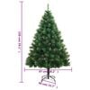 vidaXL Artificial Hinged Christmas Tree Green and Yellow PVC, Metal Medium