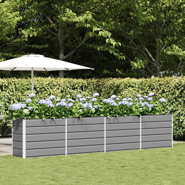 vidaXL Planter Light Grey 480 x 50 x 45 cm Galvanised Steel