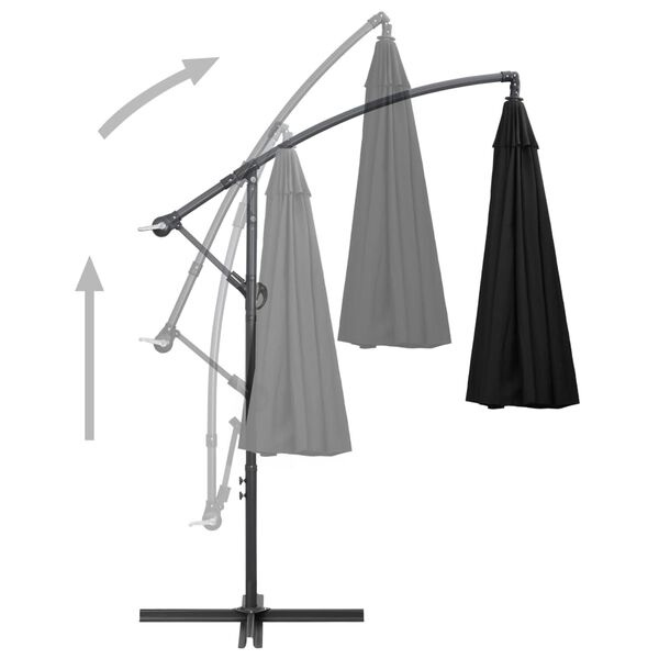 vidaXL Garden Umbrella Black Aluminum, Polyester Extra Large
