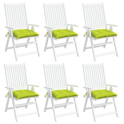 vidaXL Chair Cushions 6 pcs Bright Green 19.7"x19.7"x2.8" Fabric