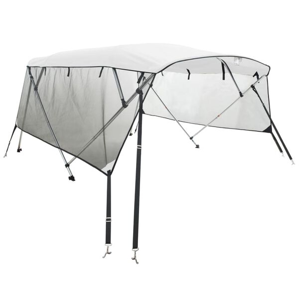 vidaXL 4-bow Bimini Top with Mesh Sidewalls 95.7x(90.6-96.1)x53.9"