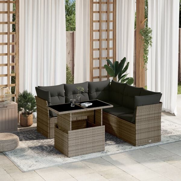 vidaXL Garden Sofa Set Gray