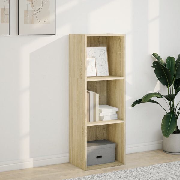 vidaXL Bookcase Sonoma Oak Engineered Wood Medium Bookcase Rectangular