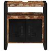 vidaXL Bathroom Sink Cabinet Reclaimed Wood Medium Leather Rectangular