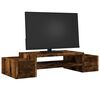 vidaXL Monitor Stand with Storage Smoked Oak 27.6x10.6x5.9" Engineered Wood