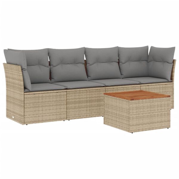 vidaXL Garden Sofa Set Mix Beige and Light Grey