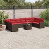 vidaXL 11 Piece Patio Sofa Set with Cushions Brown Poly Rattan (US only)