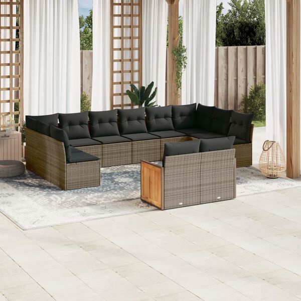 vidaXL Garden Sofa Set Grey
