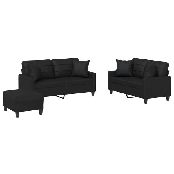 vidaXL Sofa Set Black