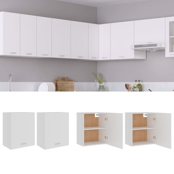 vidaXL Hanging Cabinet Set of 2 White Engineered wood Medium