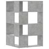 vidaXL Corner Bookcase Concrete Grey Engineered Wood 4-Tier, Medium
