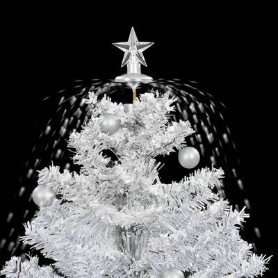 vidaXL Snowing Christmas Tree with Umbrella Base White 2 ft