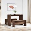 vidaXL Dining Table And Bench Set Brown Oak Engineered Wood Seats 4