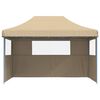 vidaXL Party Tent Beige roof, Blue frame