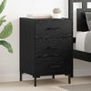 vidaXL Bedside Cabinet with Drawer Black Oak 15.75 x 15.75 x 25.98 in