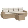 vidaXL Garden Sofa Set Beige PE Rattan 5 Piece Set Modular