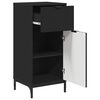 vidaXL Bathroom Cabinet with Drawer Black 15.55 x 14.17 x 34.65 in