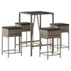 vidaXL Garden Bar Set Grey, Dark Grey and Black