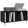 vidaXL Record Cabinet with Shelf Black Oak 39.37 x 14.96 x 18.90 in