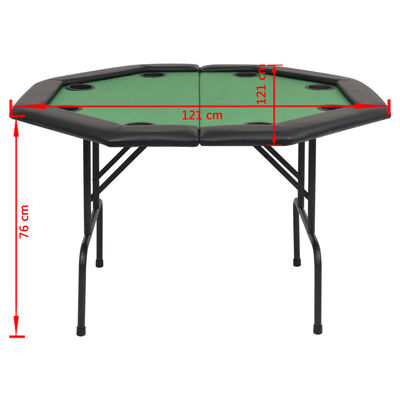 vidaXL 8-Player Folding Poker Table 2 Fold Octagonal Green
