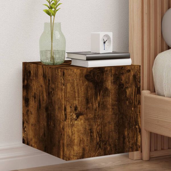 vidaXL TV Wall Cabinet Smoked oak Engineered wood Compact Storage