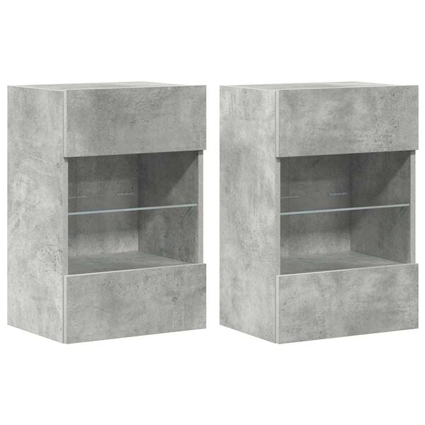 vidaXL TV Wall Cabinet Set of 2 Concrete Gray Engineered wood Medium