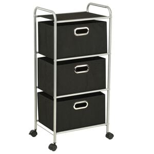 vidaXL Storage Rack Unit Black and Silver
