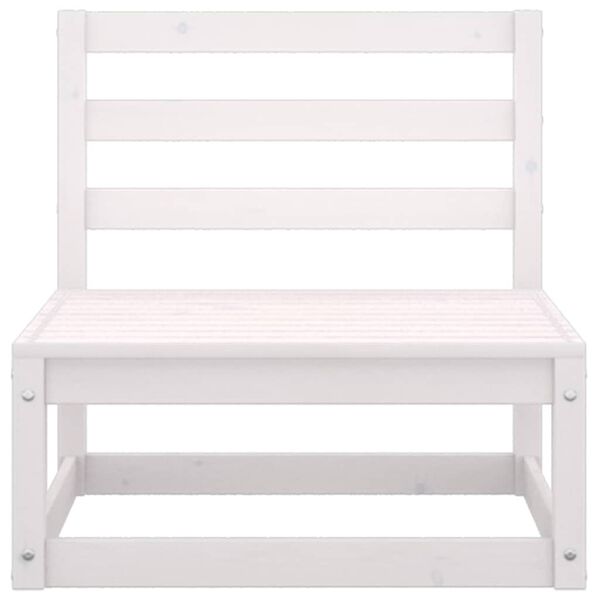 vidaXL Wooden Lounge Set White Solid pinewood, fabric (100% polyester)