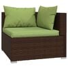 vidaXL Garden Lounge Set Brown PE rattan, powder-coated steel, plastic