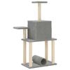 vidaXL Cat Tree Light Grey Engineered Wood, Plush, Sisal Large Cat Tree