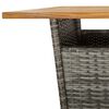 vidaXL Garden Bar Set Grey PE Rattan, Powder-Coated Steel, Solid Acacia Wood