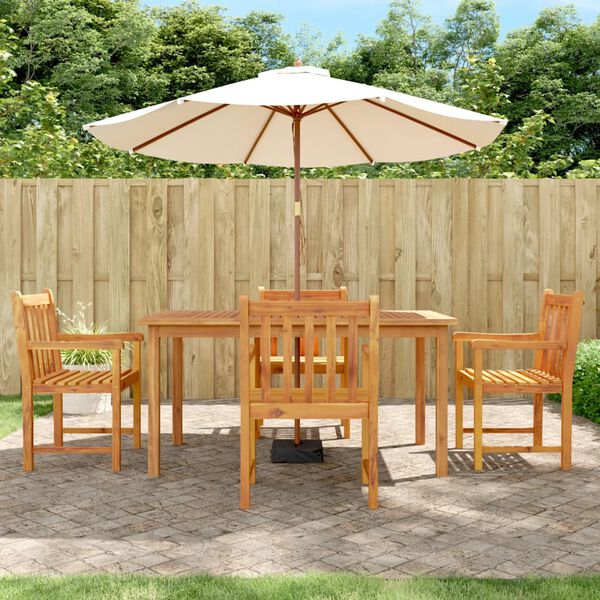 vidaXL Garden Dining Set Brown Solid Acacia wood 5 Piece Set