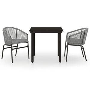 vidaXL Garden Dining Set Black, Grey
