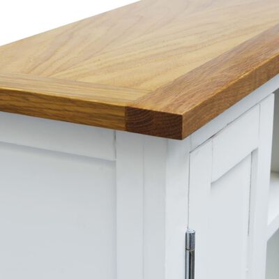 vidaXL Media Storage Cabinet 19.7"x8.7"x48" Solid Oak Wood